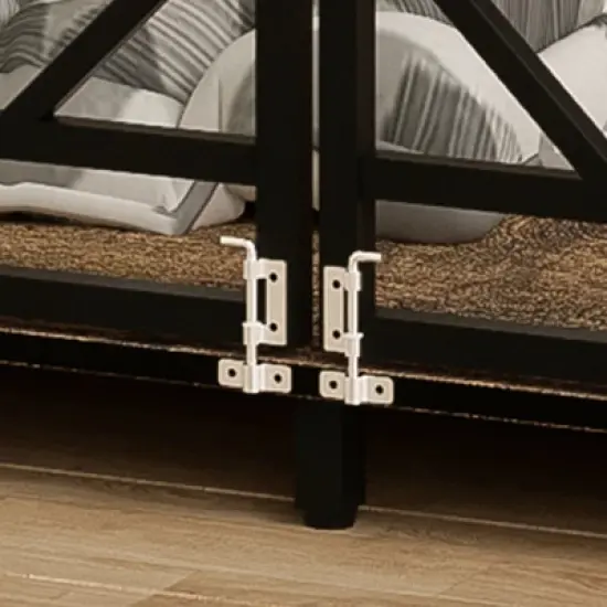 43.3 in Dog Crate Furniture for Large Dogs,with Divider,Double Door Dog Kennel with Three Drawers Storages,Decorative Pet House for Large Medium Dogs image {11}