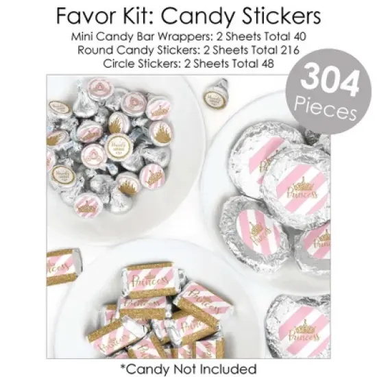 Big Dot of Happiness Little Princess Crown - Pink and Gold Princess Baby Shower or Birthday Party Supplies - Banner Decoration Kit - Fundle Bundle image {6}