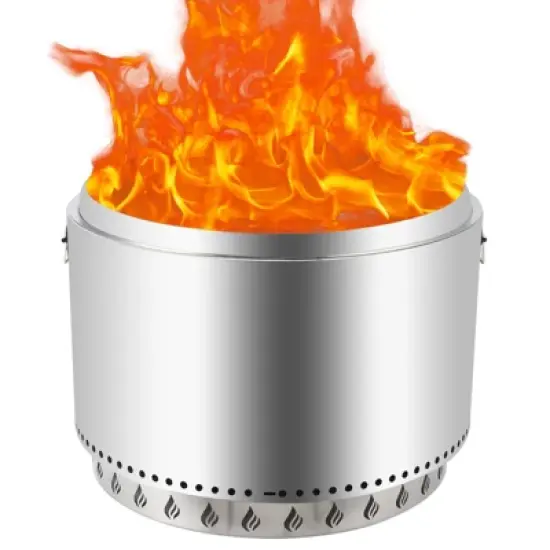 27" Smokeless Fire Pit with Air Switch, Wood Burning Portable Stainless Steel Outdoor Firepit, for Camping Backyard Patio Picnic image {2}
