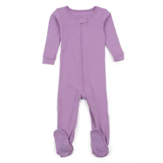 Leveret Toddler Footed Cotton Solid Classic Color Pajamas image {6}