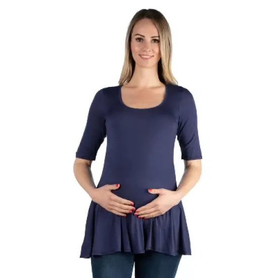 24seven Comfort Apparel Women's Maternity Swing Tunic Top image {9}