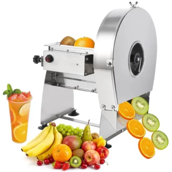 ODK Electric Vegetable Fruit Slicer, Commercial Vegetable Fruit Slicer 0-0.4'' Thickness Adjustable, Stainless Steel Potato Onion Cutter Shredder image {7}