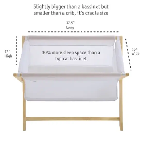BreathableBaby Breathable Mesh Portable Sleeper, Beech & White, From Bedside to Travel image {3}