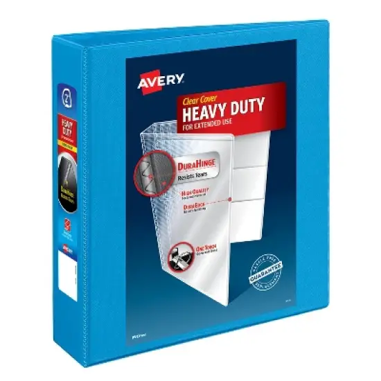 Avery Nonstick Heavy-Duty View 3 Ring Binder, 2" One Touch Slant Rings, 1 Light Blue Binder (05501) image {9}