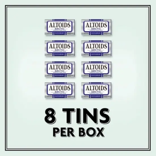 Altoids 8 Pack Arctic Peppermint Breath Mints Hard Candy Bulk, 1.2 oz Tin image {1}
