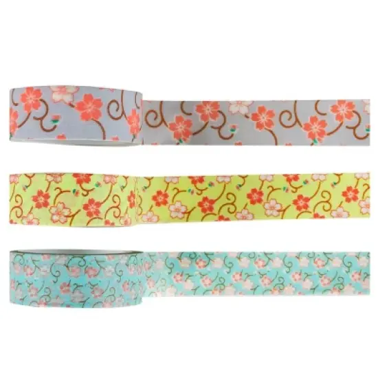 Wrapables Floral Bloom Mini Japanese Washi Masking Tape (Set of 3) image {2}