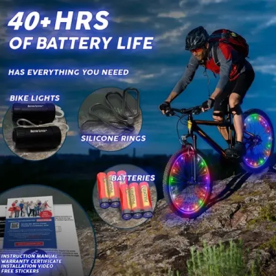 Activ Life Bike Wheel Lights (2 Tire, Multicolor) Fun Accessories for Cool Beach Cruisers Gifts for Kids Girls Boys Teen Gifts image {4}
