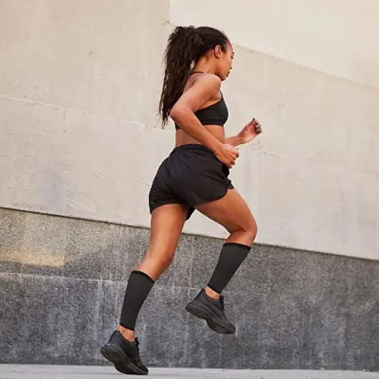 Copper Joe Calf Support Sleeves - Ultimate Copper for Legs Pain Relief- Footless Socks for Fitness, Running, & Shin Splints image {2}