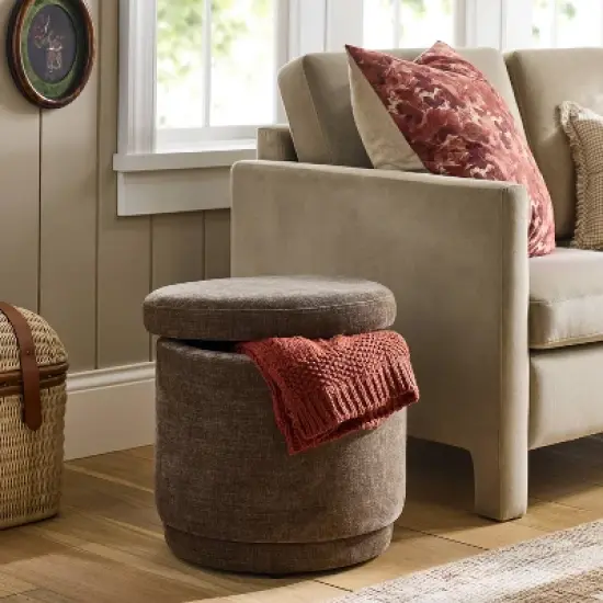 Swivel Storage Ottoman Brown - Threshold&trade; designed with Studio McGee image {1}