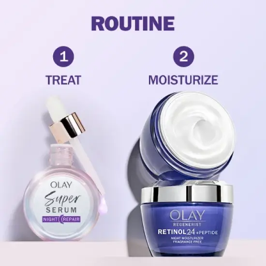 Olay Super Serum Night Repair Face Serum - Fragrance Free - 1.0 fl oz image {5}