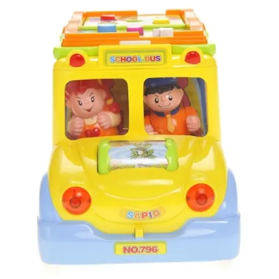Insten Learning School Bus Toy With Flashing Lights & Sounds for Toddlers Education image {1}