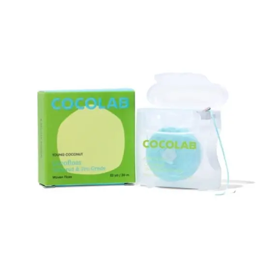 Cocolab Cocofloss Refillable Woven Expanding Dental Floss - Young Coconut - 33yd image {10}