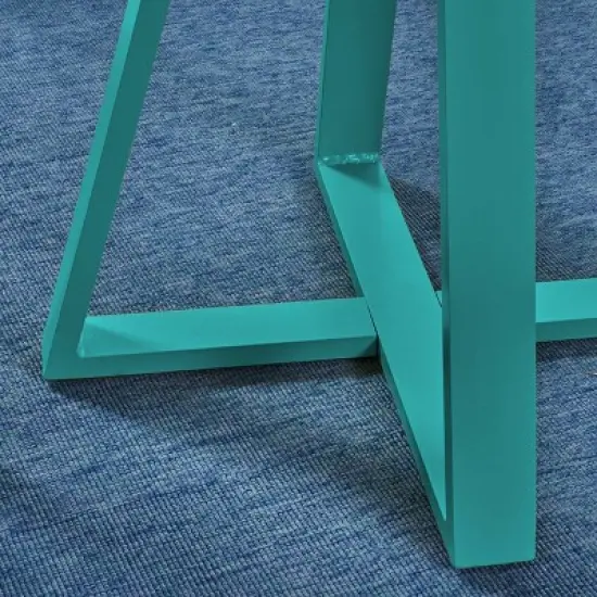 Haiti 3pc Iron Patio Bistro Set - Matte Teal - Christopher Knight Home image {4}