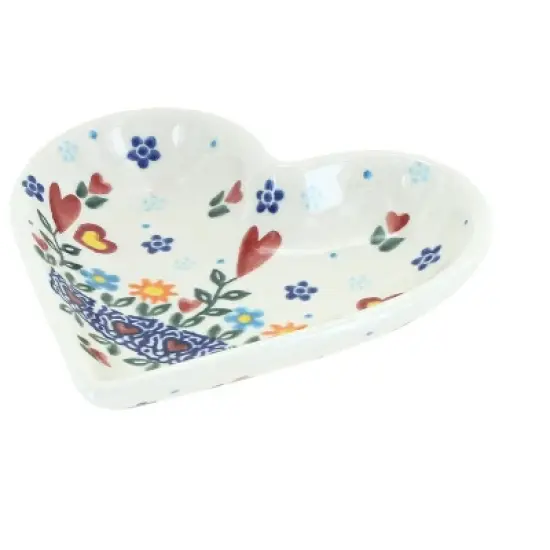 Blue Rose Polish Pottery 392 Vena Heart Dish image {6}