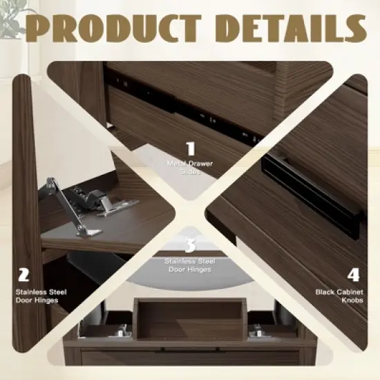 Hyleory 24" KD Freestanding Bathroom Vanity with Resin Single Sink, 3 Drawers image {10}