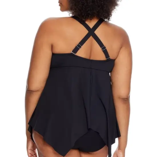 Birdsong Women's Plus Size Eco Onyx Sharkbite Underwire Tankini Top - S30157P-EOND image {1}