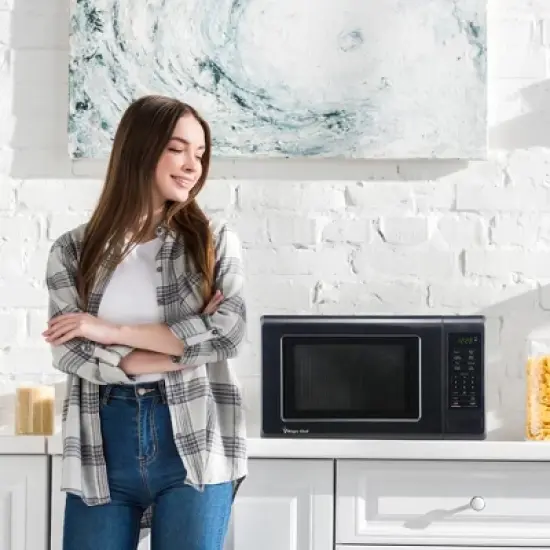 Magic Chef 0.9 Cubic Feet Stainless Countertop Microwave Oven image {5}