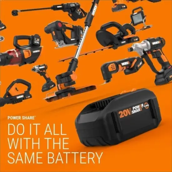 Worx WG620.1 Power Share 20V 320 PSI  Hydroshot Cordless Portable Pressure Washer (0.53 GPM) (Battery and Charger Included) image {1}
