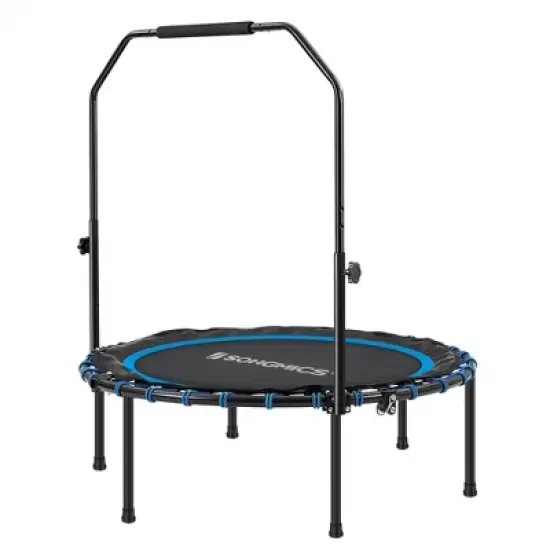 40-Inch Foldable Mini Trampoline with Adjustable Handrail, 264.6 lb Capacity, Home Fitness Rebounder image {10}
