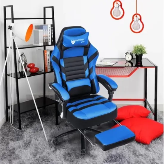 Kumasinova 360&deg;Swivel Gaming Chair Office Chair with Reclining Back,Adjustable Seat Height&Footrest,Ergonomics Video Game Chair for Home&Office image {6}