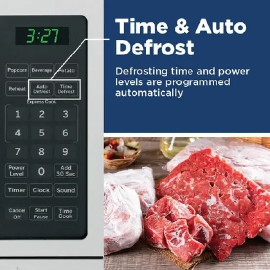 GE Countertop Microwave Oven 700 W Compact 0.7 Cu Ft Steel with 2 Year Warranty image {4}