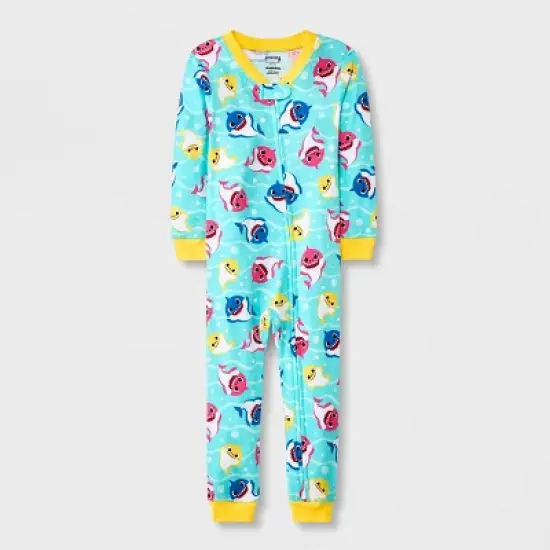 Toddler Girls' Baby Shark Snug Fit Union Suit - Green image {3}