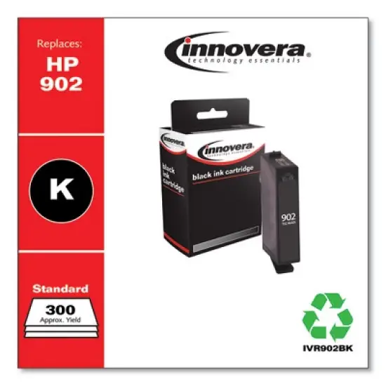 Innovera Remanufactured Black Ink, Replacement for 902 (T6L98AN), 300 Page-Yield image {1}