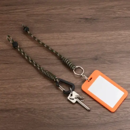 Unique Bargains Adjustable Camping Hiking Paracord Carabiner Braided Lanyards 2 Pcs 10" image {4}