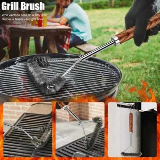Aoibox 31pcs BBQ Grill Accessories Set for Men Dad, Heavy Duty Grilling Tools Gifts for Fathers Day, Stainless Steel BBQ Utensils Kit with Mats image {1}