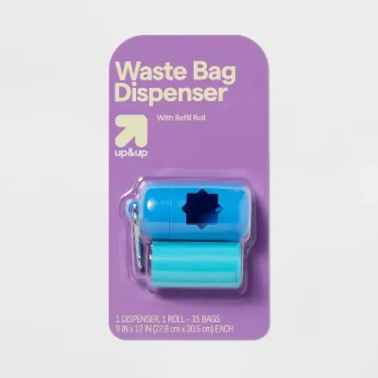 Dog Waste Bag Holder - 1Roll/15ct - Blue - up&up&trade; image {3}