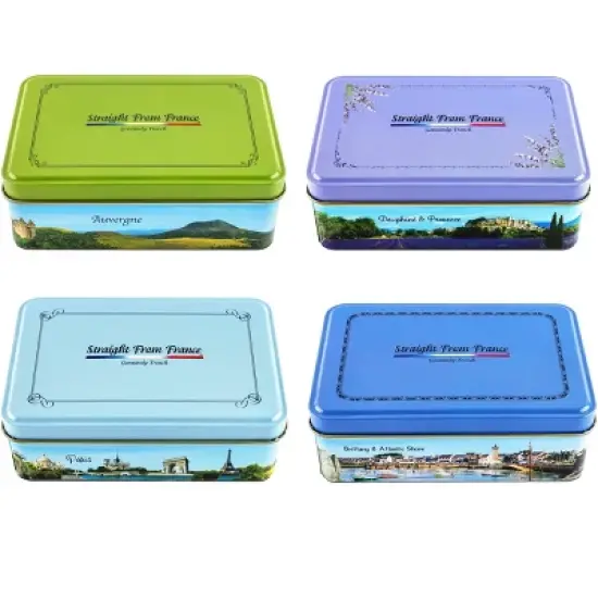 Straight from France Salted Butter Caramels with French Sea Salt, Gourmet Toffees in Brittany Themed Gift Tin 7 Oz image {6}