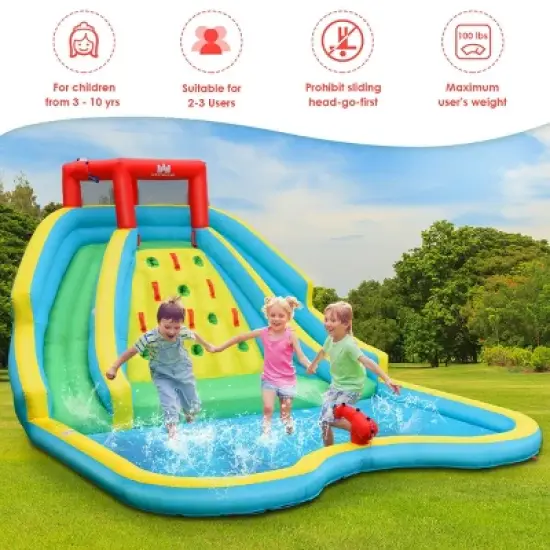 Costway Inflatable Mighty Water Slide Park Bounce Splash Pool Patio image {5}