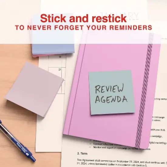 Staples Pop-up Sticky Notes 3" x 3" Ocean Mist Collection 100 Sheets/Pad 18 Pads/Pack (ST62873) image {3}