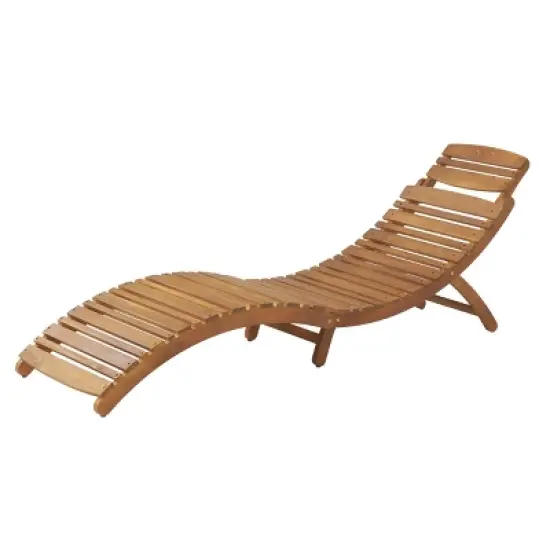 Gulches Brown Acacia Wood Foldable Chaise Lounge image {6}