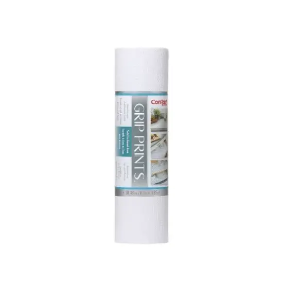 Con-Tact Grip Prints 2pk 12"x20' Bright White: Non-Adhesive Shelf & Drawer Liners for Pantry & Cabinet Organization image {1}