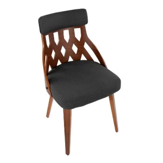 Set of 2 York Dining Chairs Charcoal/Walnut - Lumisource image {6}