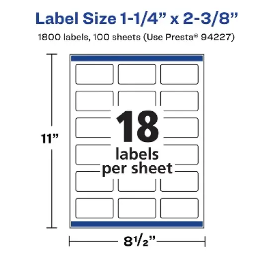 Avery Matte White Rectangle Labels, 1-1/4" x 2-3/8" image {4}