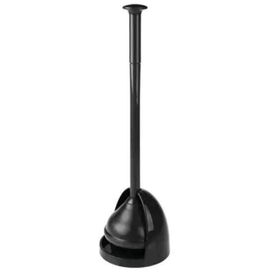 mDesign Toilet Bowl Plunger Set with Drip Tray, Compact Storage image {6}