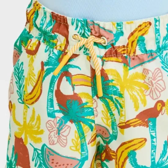 Toddler Boys' Tropical Toucan Swim Shorts - Cat & Jack&trade; Cream image {2}