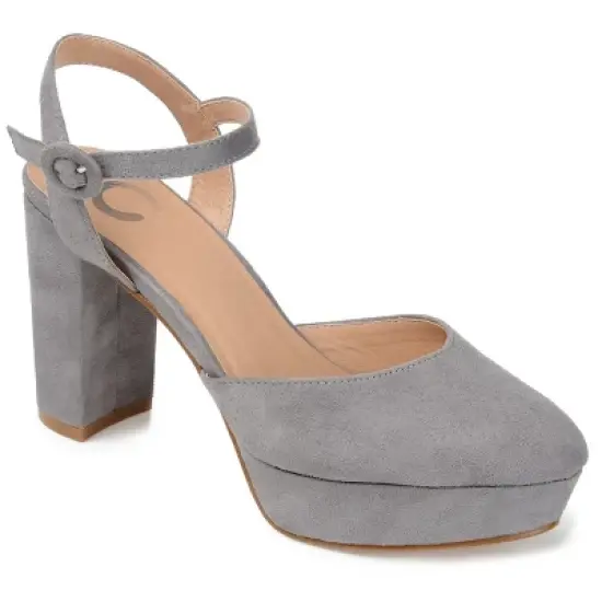 Journee Collection Womens Roslynn Almond Toe High Block Heel Pumps image {10}