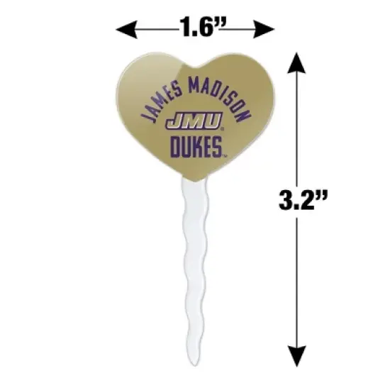 James Madison University Dukes Heart Love Cupcake Picks Toppers Decoration Set of 6 image {5}