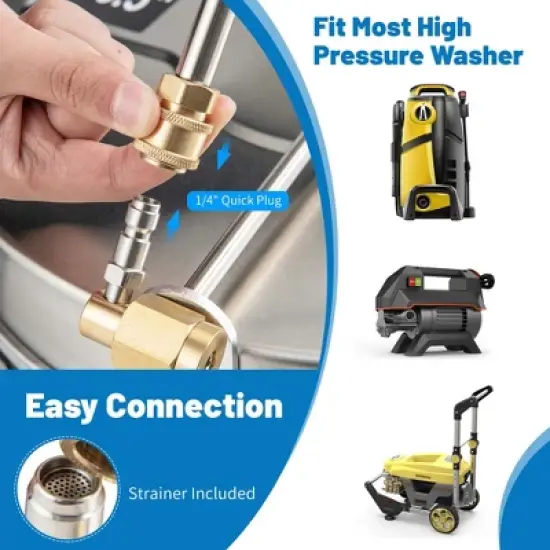 Costway 16.5" Pressure Washer Surface Cleaner Stainless Steel Surface Cleaner Attachment image {1}