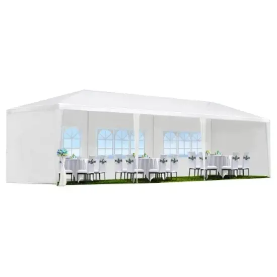 Outdoor 10&times;20 FT Gazebo, Wedding Party Canopy Tent with 6 Removable Sidewalls, Large Gazebo with Metal Frame and Stakes-Coolbibila image {2}