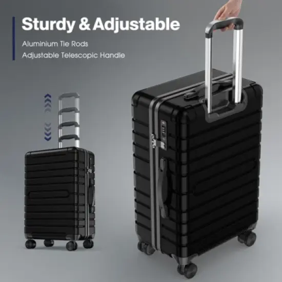 SKONYON 3-Piece Hardshell Luggage Set Durable ABS+PC Suitcase with Spinner Wheels, TSA Lock & YKK Zipper image {6}
