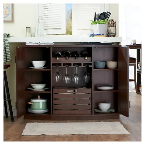 Candy Plank Inspired Dining Buffet with Removable Crate Vintage Walnut - HOMES: Inside + Out image {2}