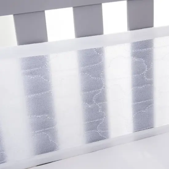 BreathableBaby Breathable Mesh Crib Liner - Deluxe Sheer Quilted Collection - Clouds image {7}