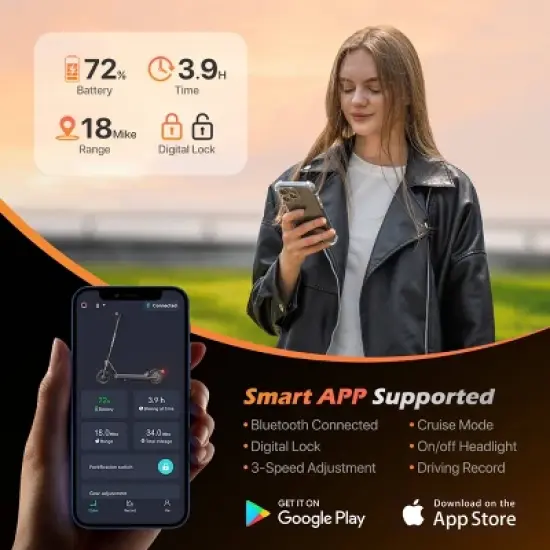 Aotos C2A 12.5 Miles and 15.5mph Front Suspension Electric Scooter - Yellow image {7}