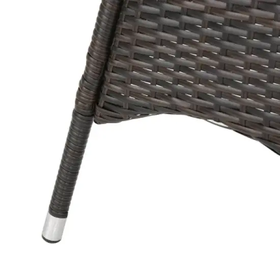 Christopher Knight Home Franco Outdoor 3 Piece Wicker Bistro Dining Set with Cushions and Umbrella Hole image {7}