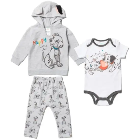 Disney Classics Mickey Mouse Winnie the Pooh Baby Hoodie Bodysuit and Pants 3 Piece Outfit Set Newborn to Infant image {13}