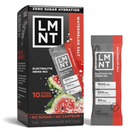 LMNT Zero-Sugar Electrolytes Drink - Watermelon Salt - 2.1oz/10ct image {5}